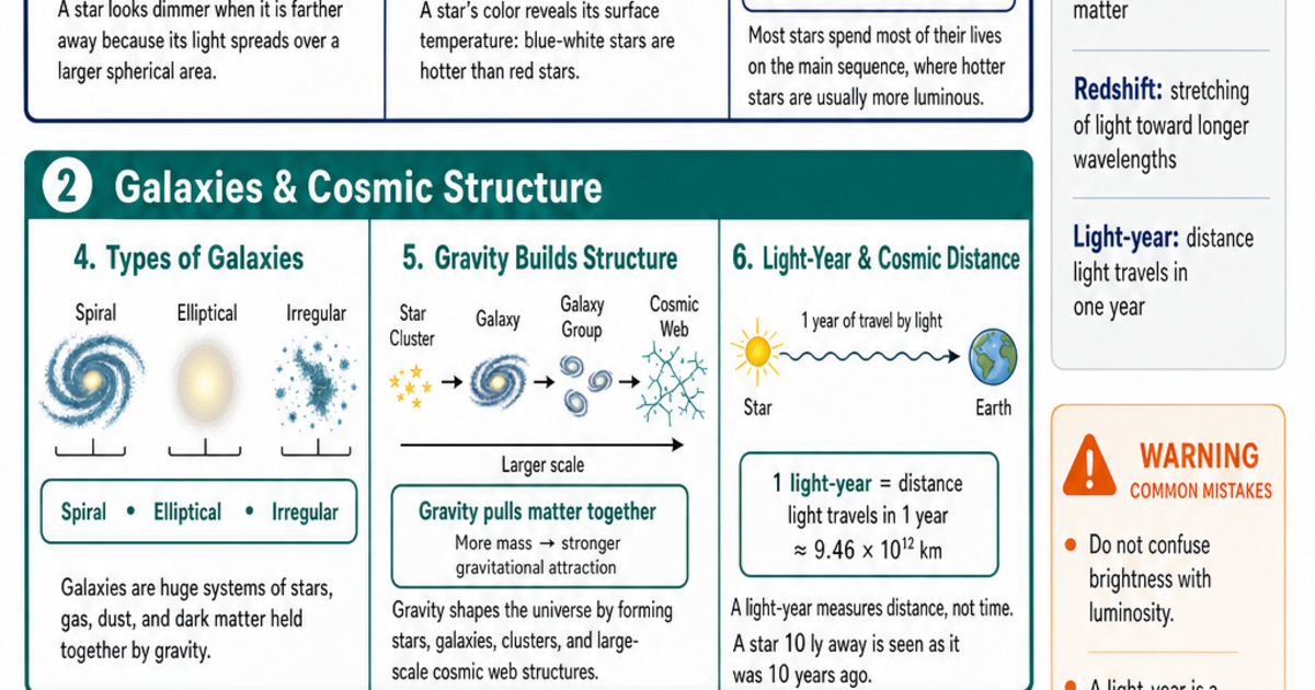 Stars Galaxies and the Universe Cheat Sheet | LivePhysics™