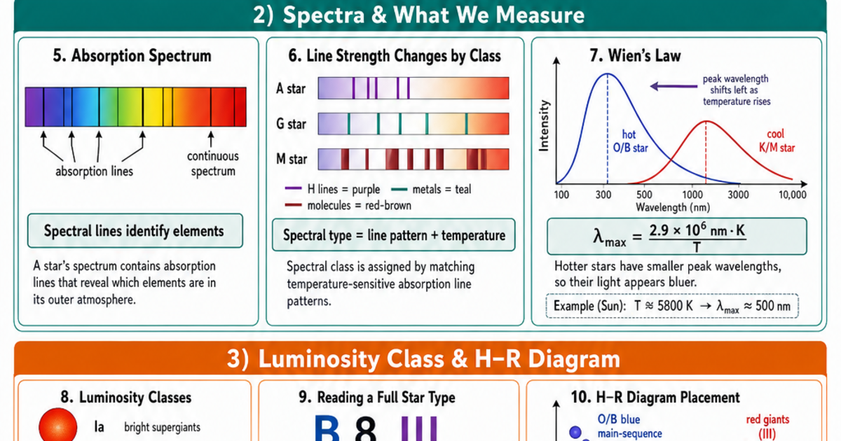 Stellar Spectral Classification (OBAFGKM) Cheat Sheet | LivePhysics™