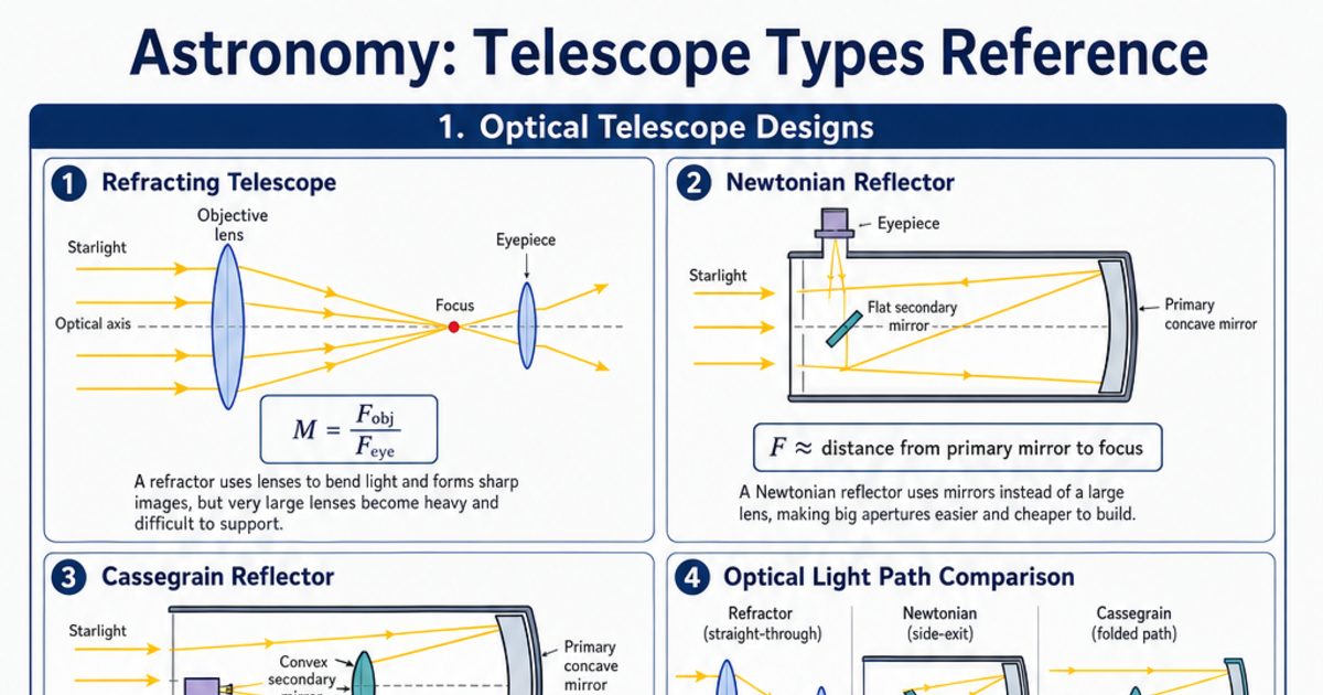 Telescope Types Reference Cheat Sheet | LivePhysics™