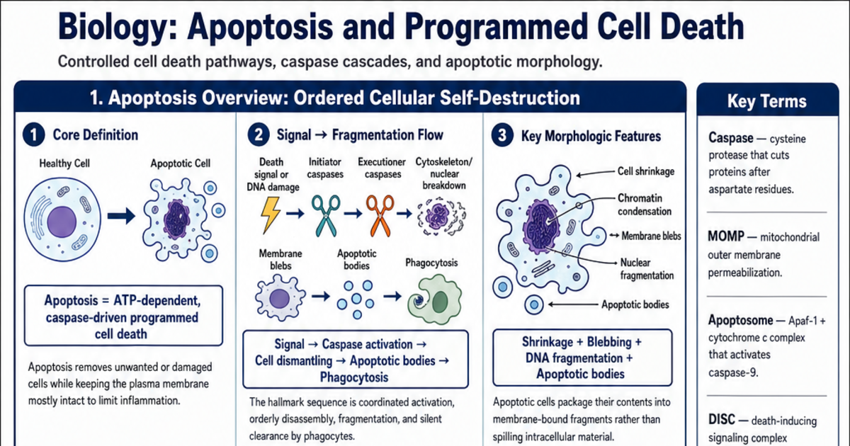 Apoptosis and Programmed Cell Death Cheat Sheet | LivePhysics™