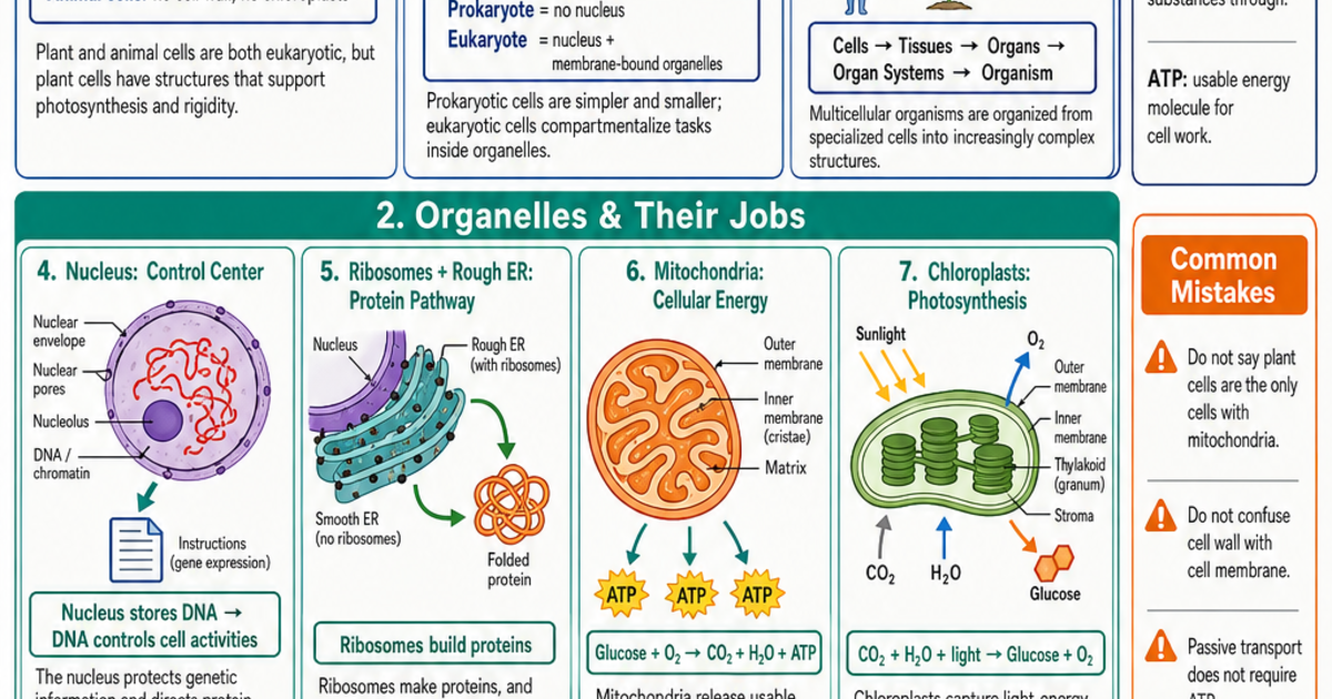 Cell Structure & Function Cheat Sheet | LivePhysics™