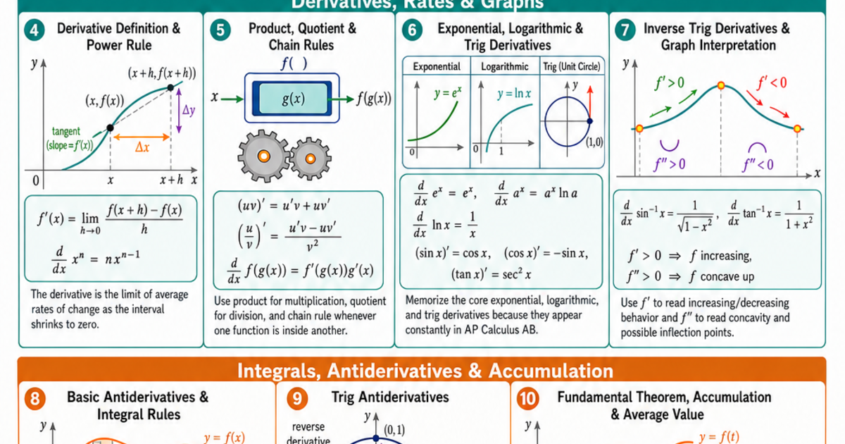 AP Calculus AB Formula Sheet Cheat Sheet | LivePhysics™