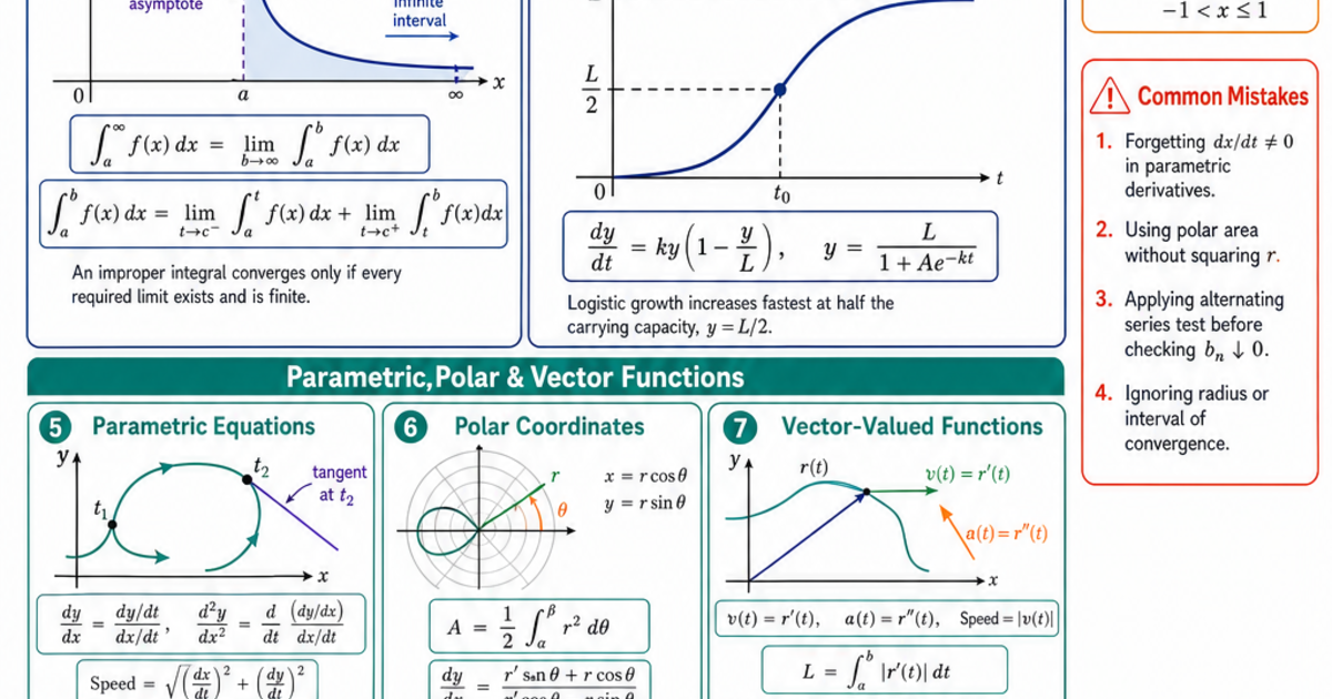 AP Calculus BC Formula Sheet Cheat Sheet | LivePhysics™