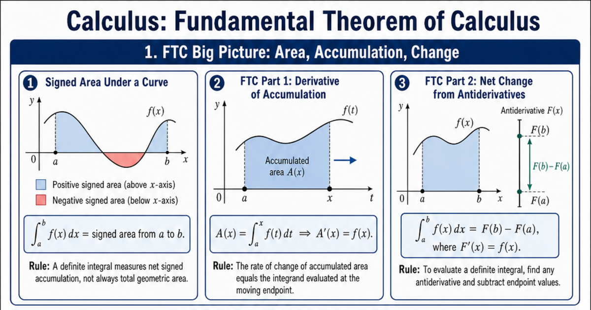 Definiton Method Calculus Fundamental Theorem of Calculus Cheat Sheet | LivePhysics™