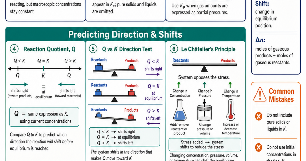 Chemical Equilibrium Cheat Sheet | LivePhysics™