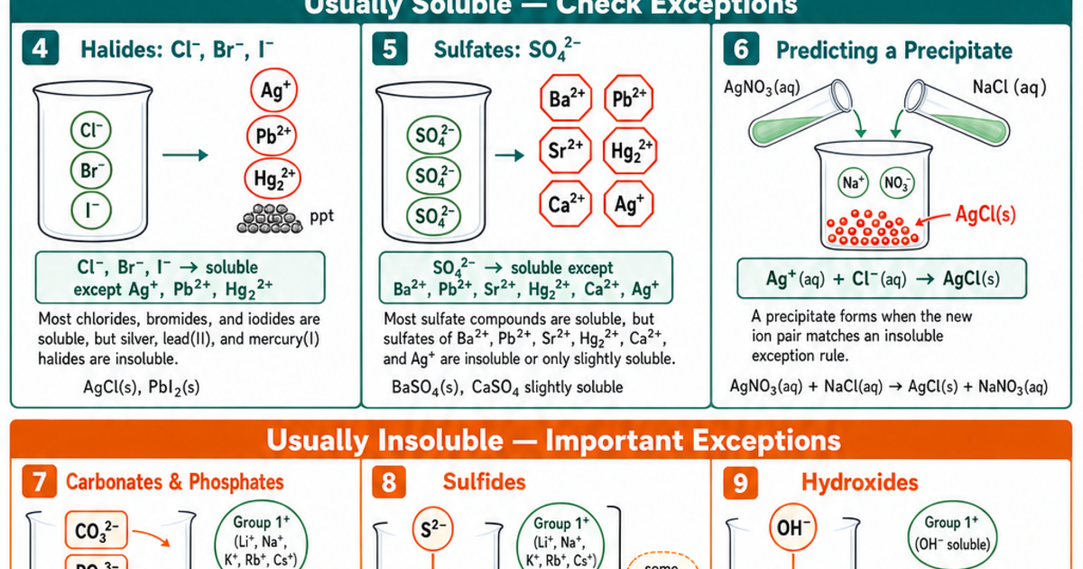 Solubility Rules Reference Cheat Sheet | LivePhysics™