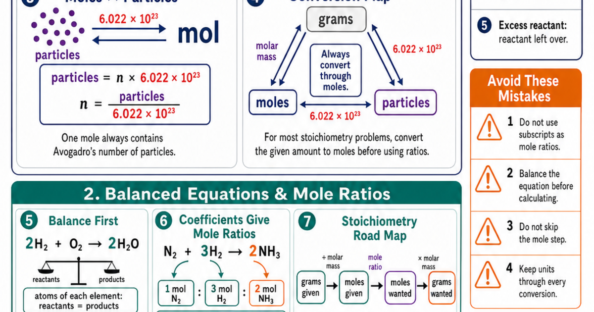 Stoichiometry & Molar Mass Cheat Sheet | LivePhysics™