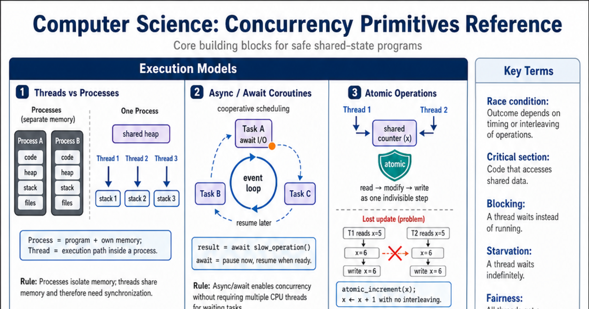 Concurrency Primitives Reference Cheat Sheet | LivePhysics™