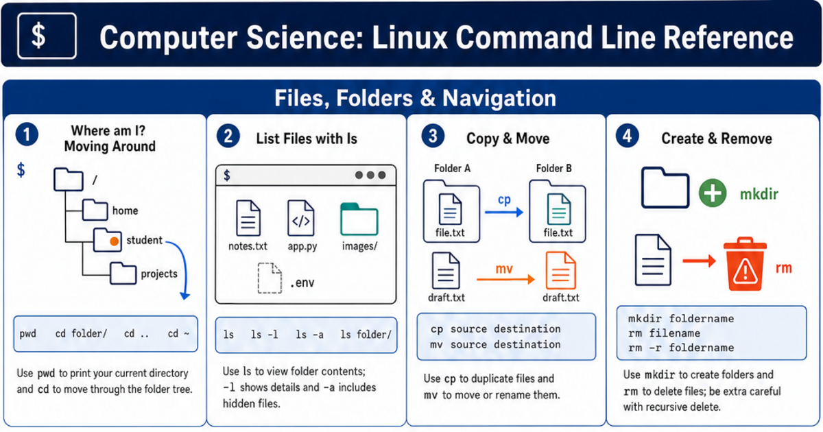 Referance Computer Linux Command Line Reference Cheat Sheet | LivePhysics™