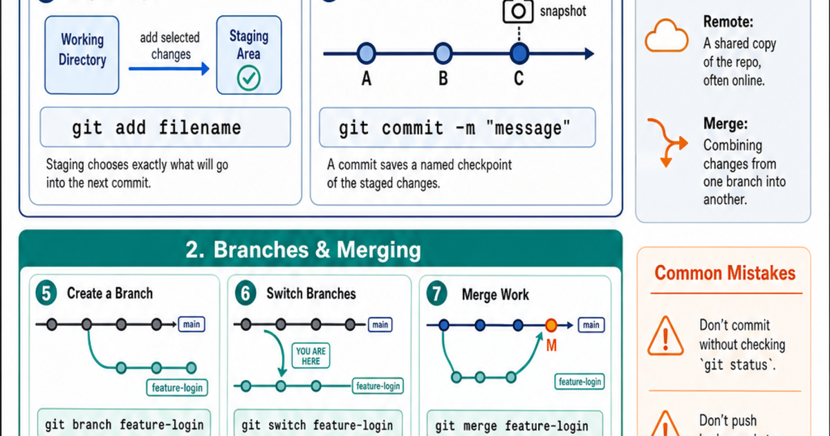 Version Control with Git Cheat Sheet | LivePhysics™