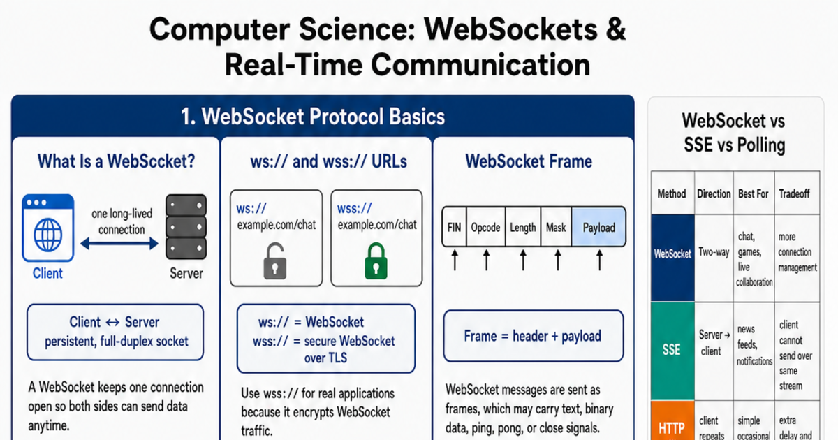 WebSockets & Real-Time Communication Cheat Sheet | LivePhysics™