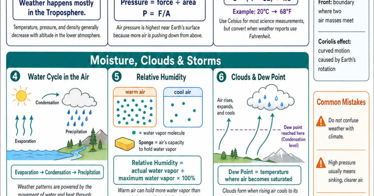 Atmosphere & Weather Patterns Cheat Sheet | LivePhysics™