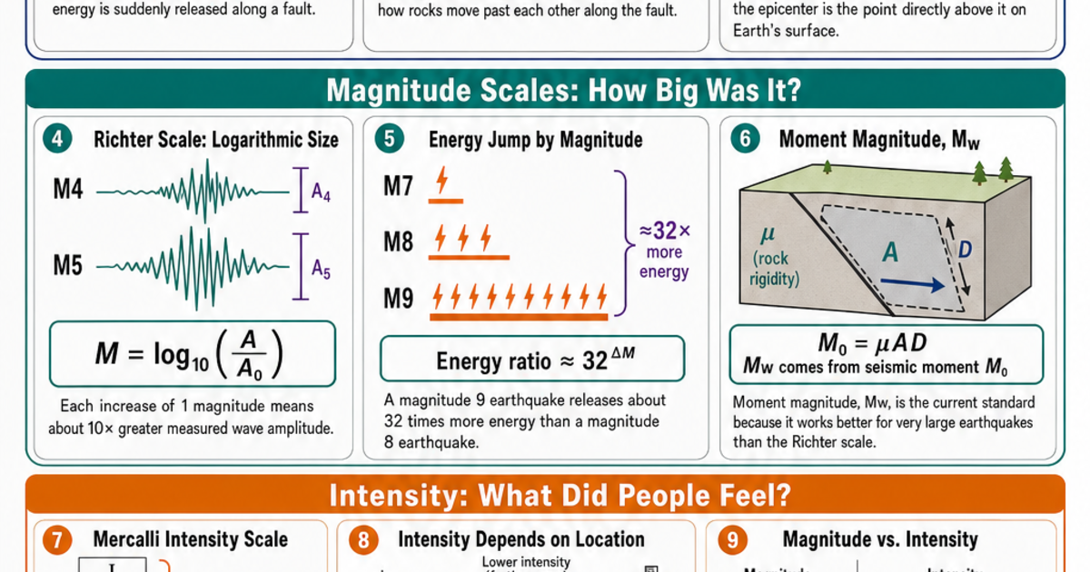 Earthquake Magnitude & Scales Cheat Sheet | LivePhysics™