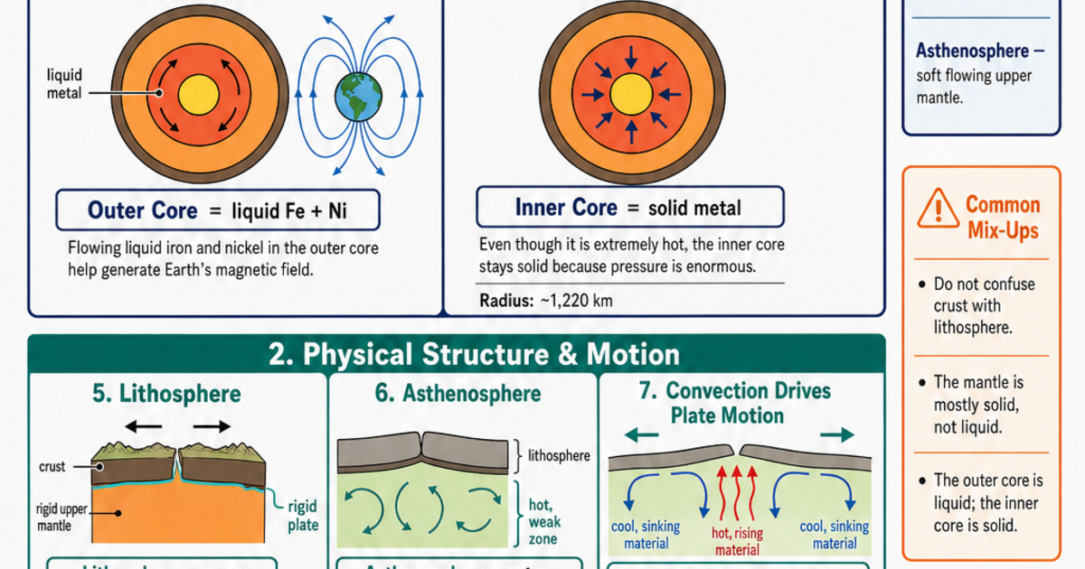 Earth's Layers & Internal Structure Cheat Sheet | LivePhysics™