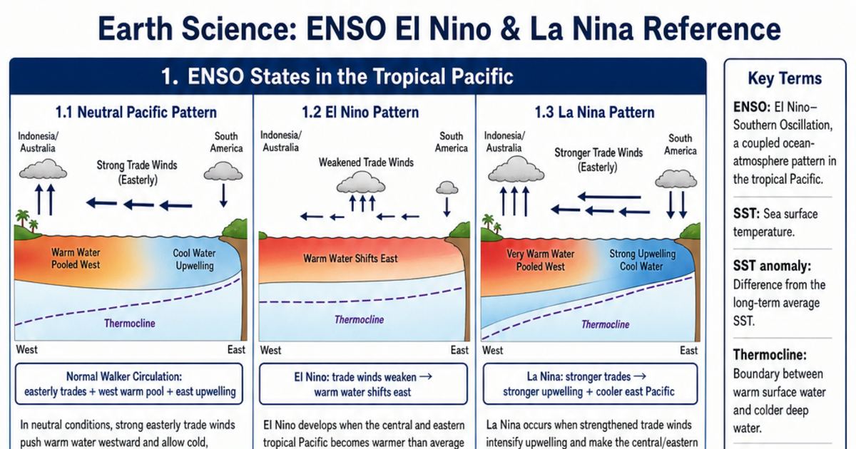 Open Enso ENSO El Nino & La Nina Reference Cheat Sheet | LivePhysics™