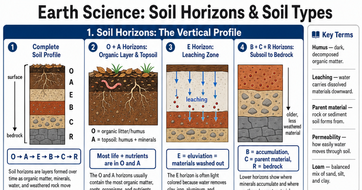 Soil Horizons & Soil Types Cheat Sheet | LivePhysics™