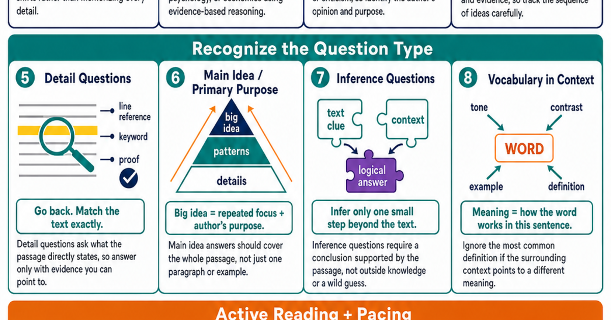 ACT Reading Strategies Reference Cheat Sheet | LivePhysics™