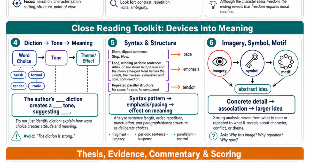 AP English Literature & Composition Reference Cheat Sheet | LivePhysics™