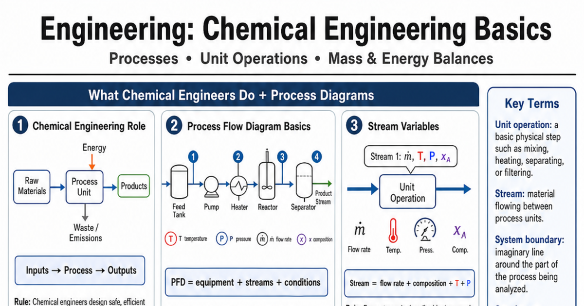 Chemical Engineering Basics Cheat Sheet | LivePhysics™