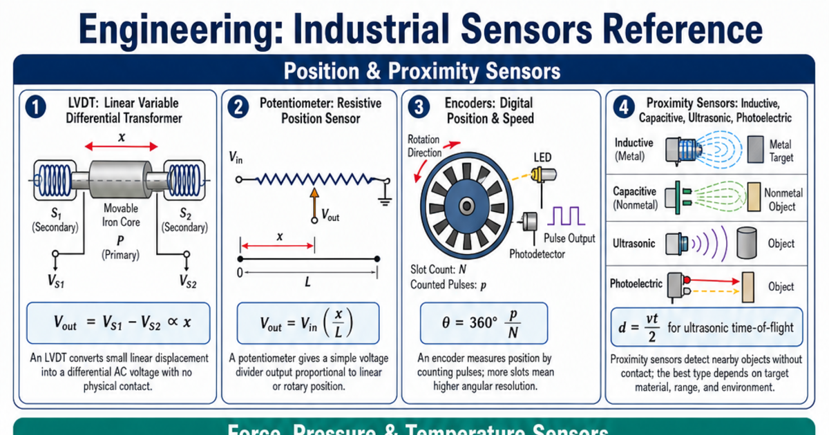 Industrial Sensors Reference Cheat Sheet | LivePhysics™
