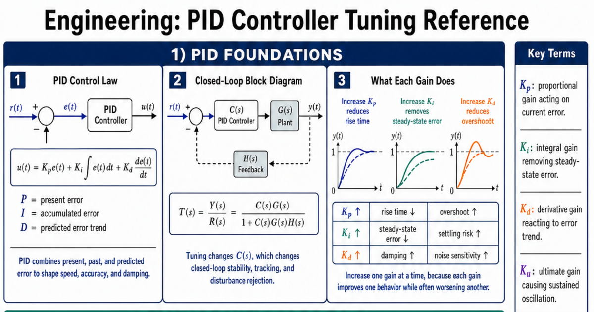 PID Controller Tuning Reference Cheat Sheet | LivePhysics™