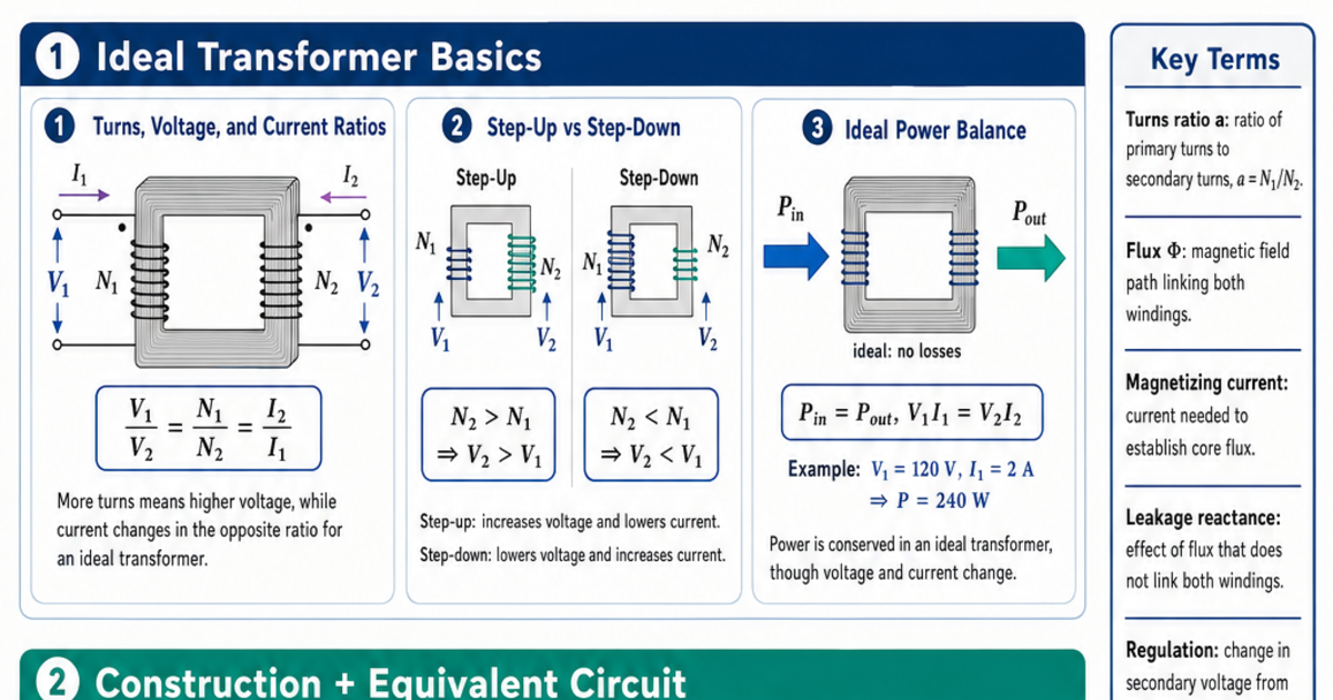 Transformer Design Reference Cheat Sheet | LivePhysics™