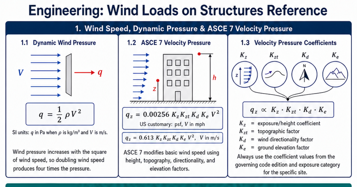 Wind Loads on Structures Reference Cheat Sheet | LivePhysics™