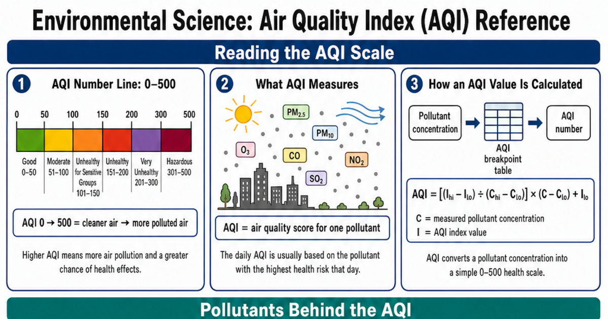 Air Quality Index (AQI) Reference Cheat Sheet | LivePhysics™