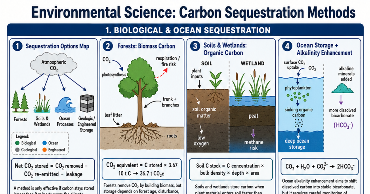 Science Sequester Carbon Sequestration Methods Cheat Sheet | LivePhysics™