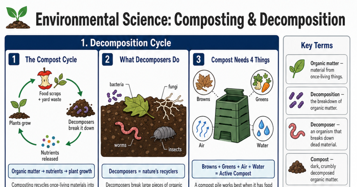 Composting & Decomposition Cheat Sheet | LivePhysics™