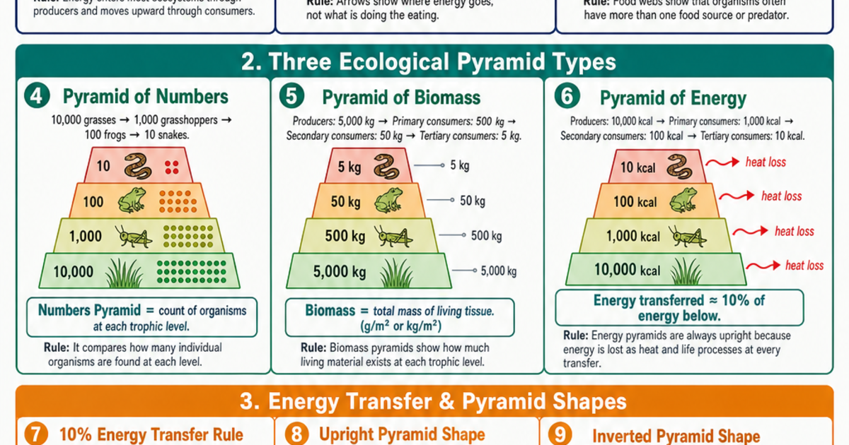 Ecological Pyramids Reference Cheat Sheet | LivePhysics™
