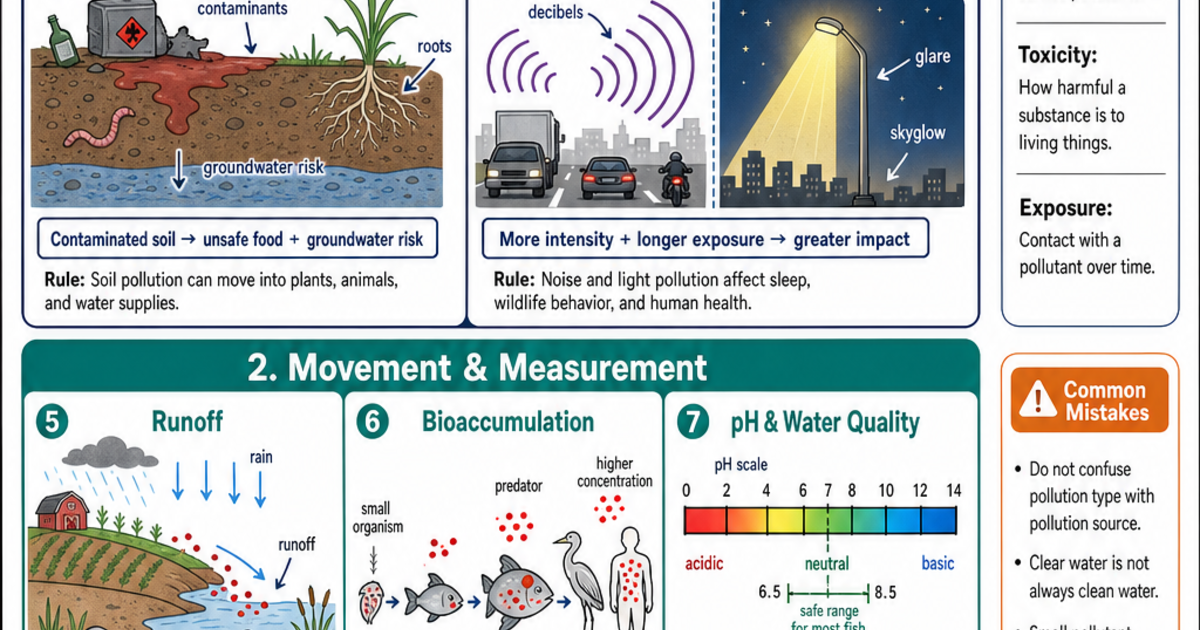 Pollution Types & Effects Cheat Sheet | LivePhysics™