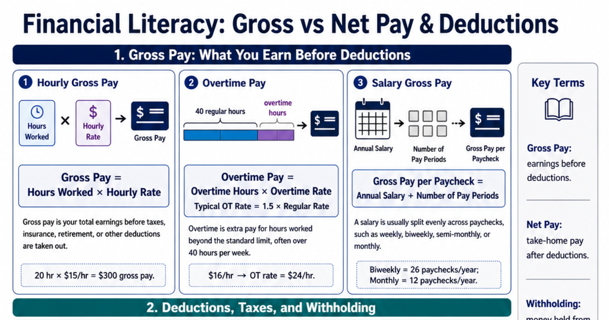 Gross vs Net Pay & Deductions Cheat Sheet | LivePhysics™