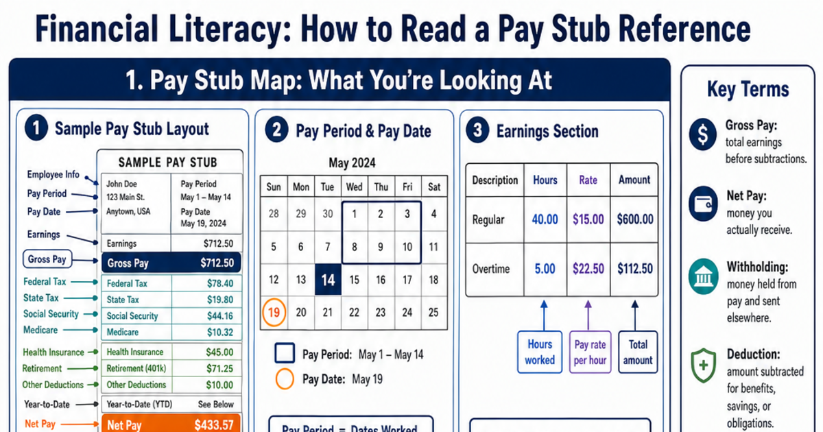 How to Read a Pay Stub Reference Cheat Sheet | LivePhysics™