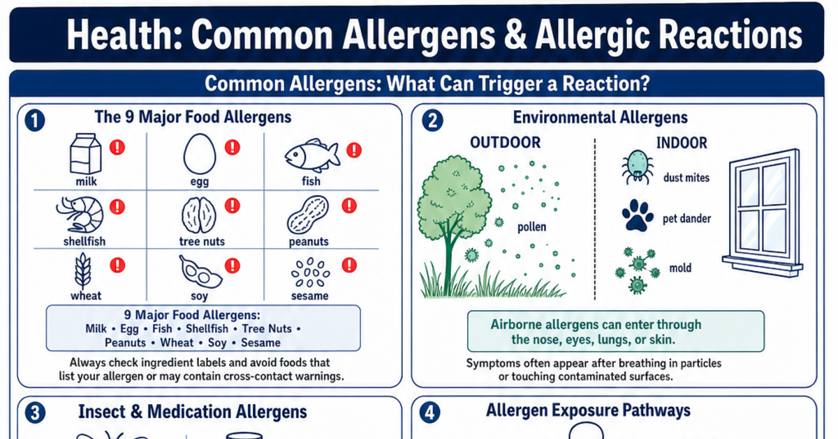 Common Allergens & Allergic Reactions Cheat Sheet | LivePhysics™