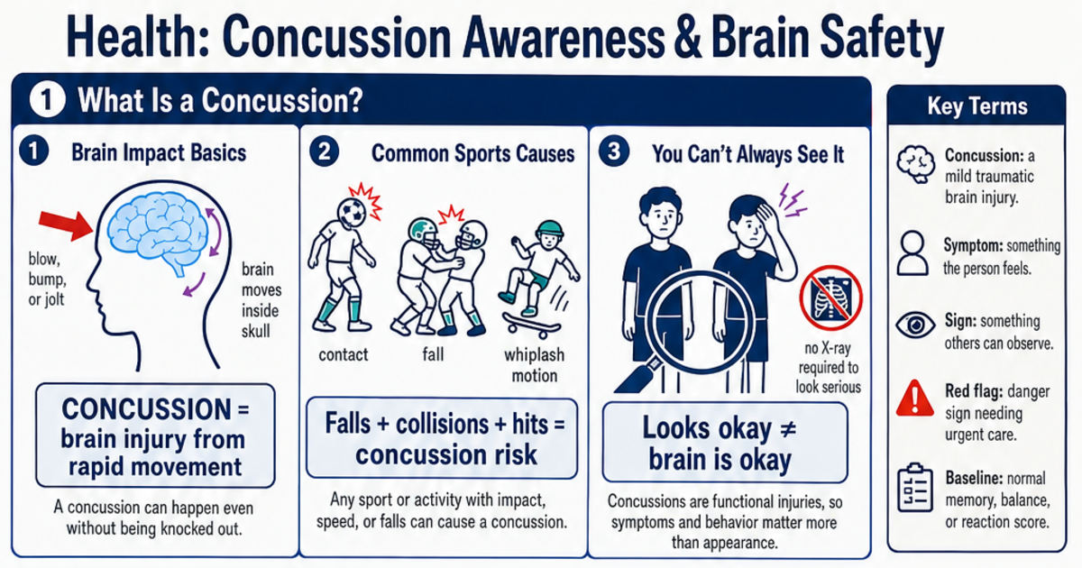 Concussion Awareness & Brain Safety Cheat Sheet | LivePhysics™