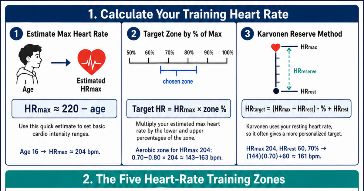 Heart Rate Zones & Cardio Training Reference Cheat Sheet | LivePhysics™