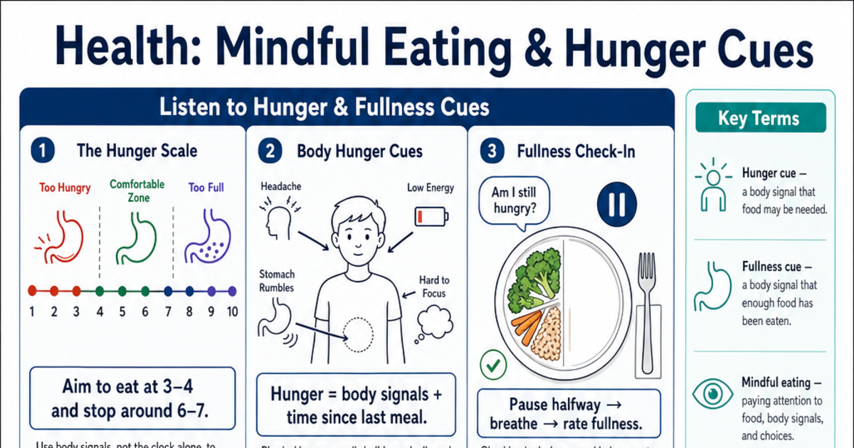 Humger Cues Mindful Eating & Hunger Cues Cheat Sheet | LivePhysics™