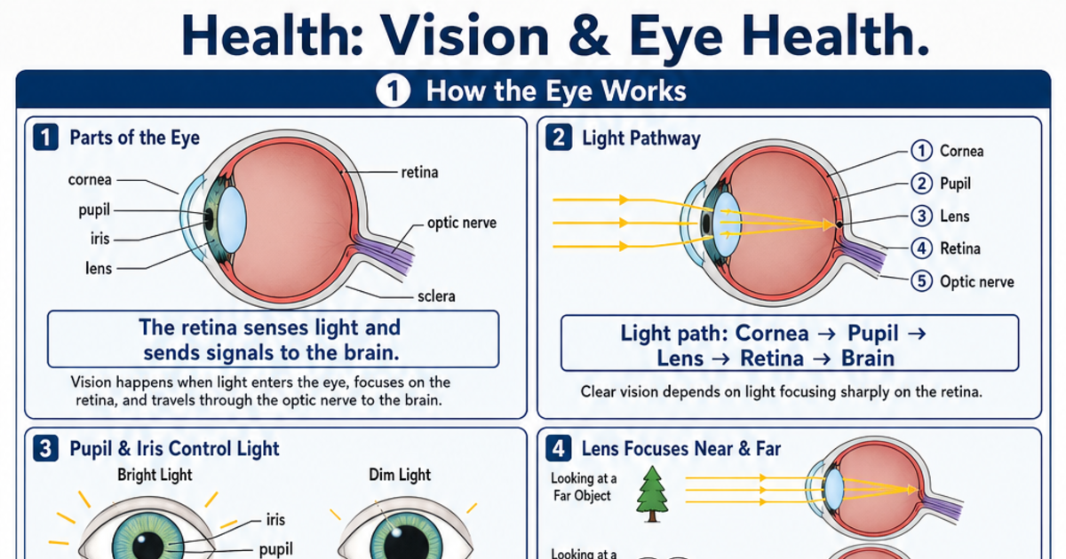 Vision & Eye Health Cheat Sheet | LivePhysics™