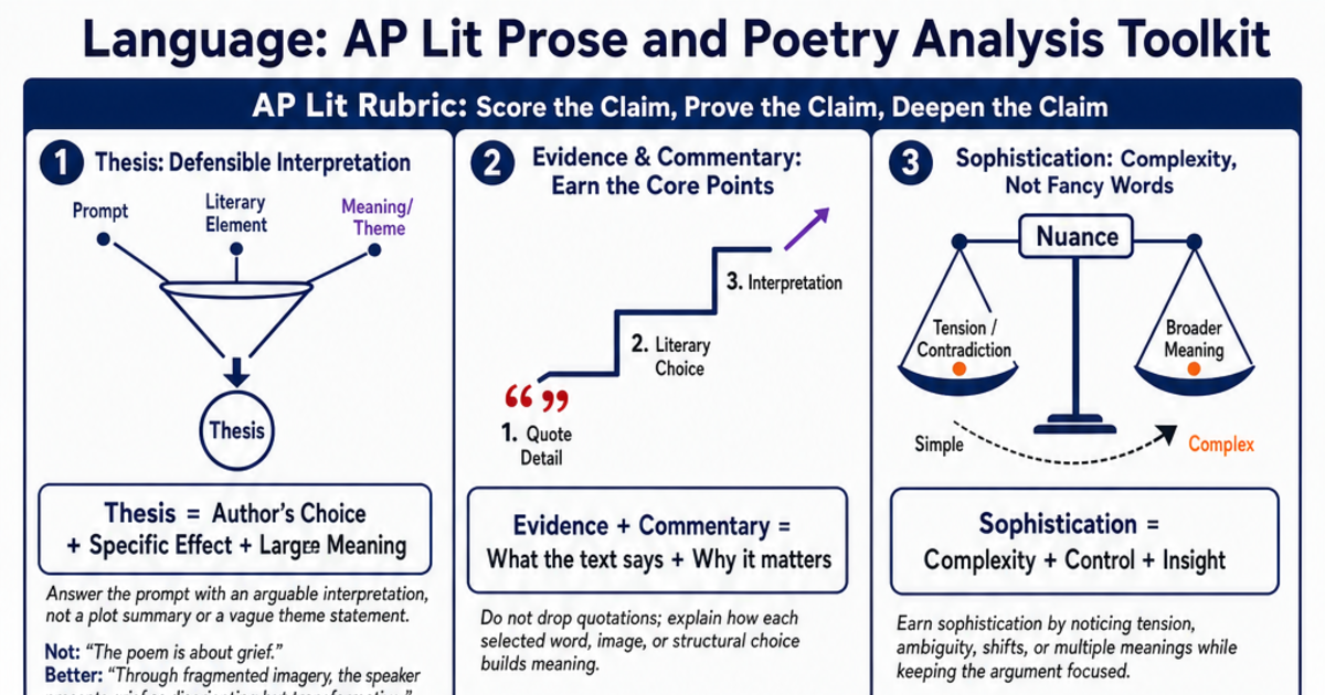 AP Lit Prose and Poetry Analysis Toolkit Cheat Sheet | LivePhysics™