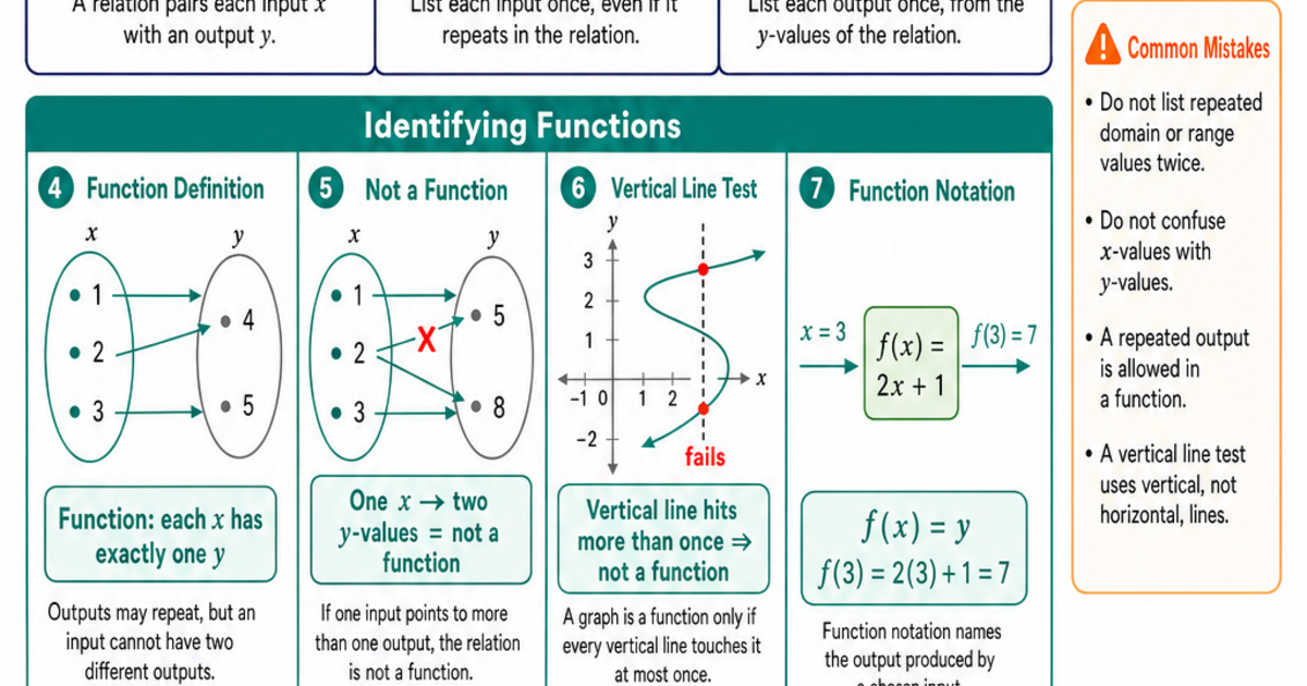 Functions & Relations Cheat Sheet | LivePhysics™