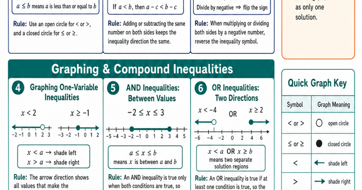 Inequalities & Absolute Value Cheat Sheet | LivePhysics™