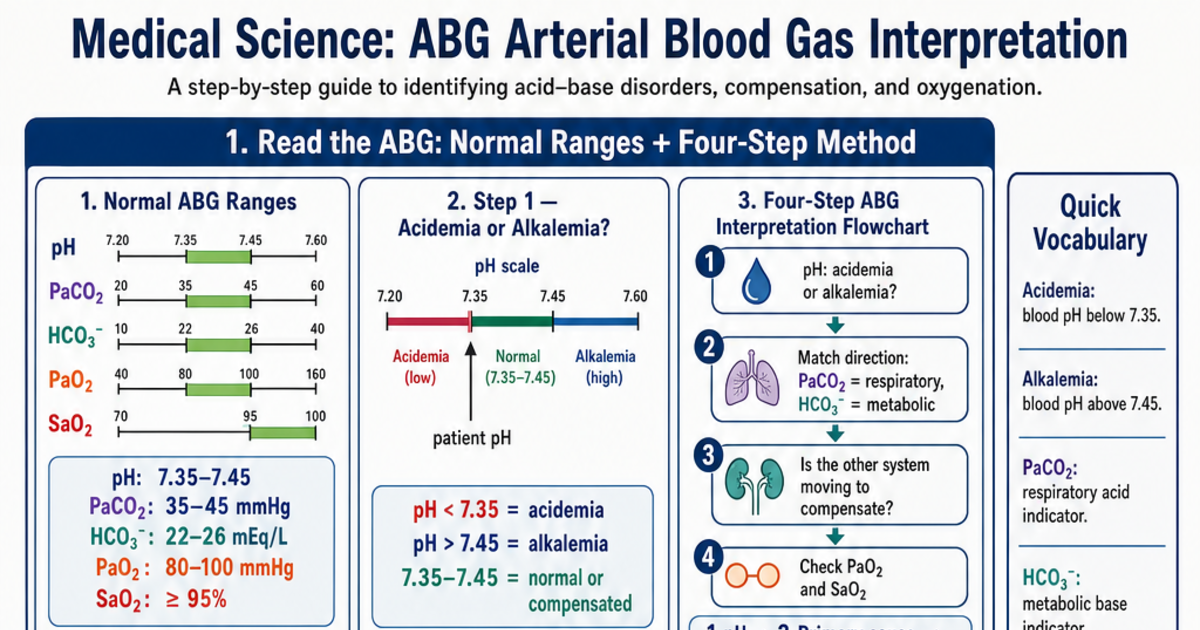 ABG Arterial Blood Gas Interpretation Cheat Sheet | LivePhysics™