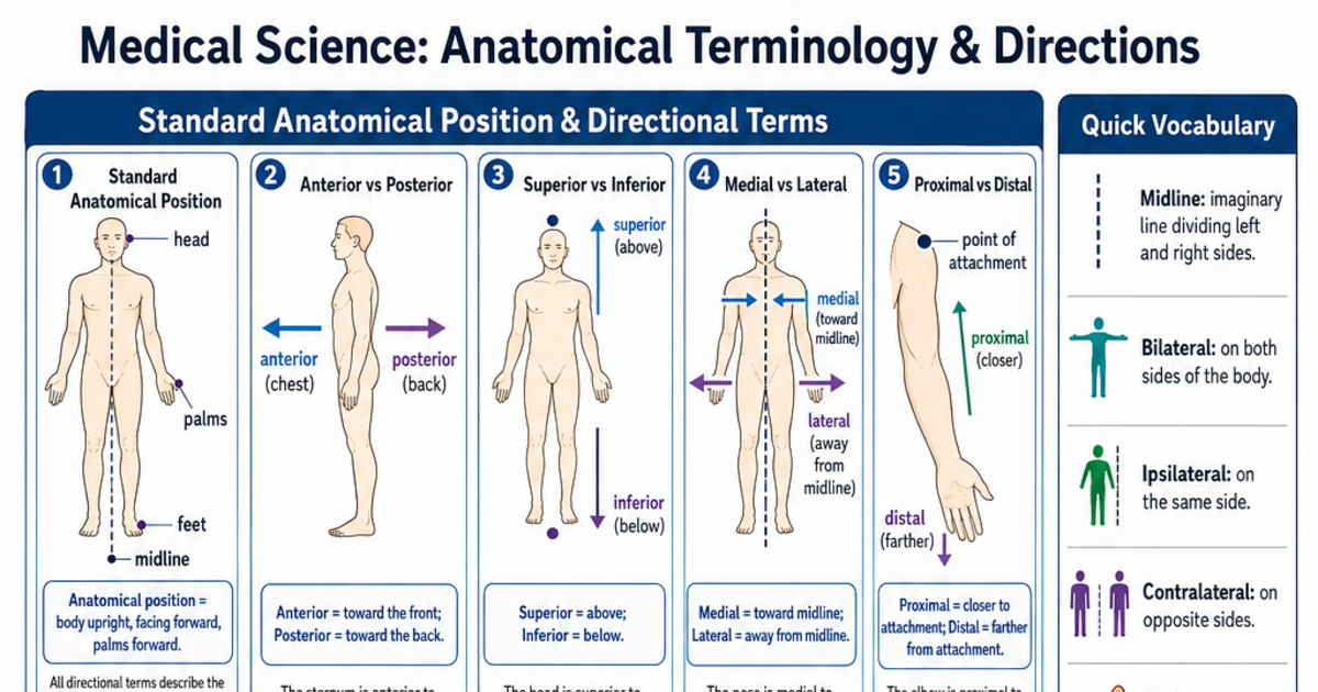 Anatomical Terminology & Directions Cheat Sheet | LivePhysics™