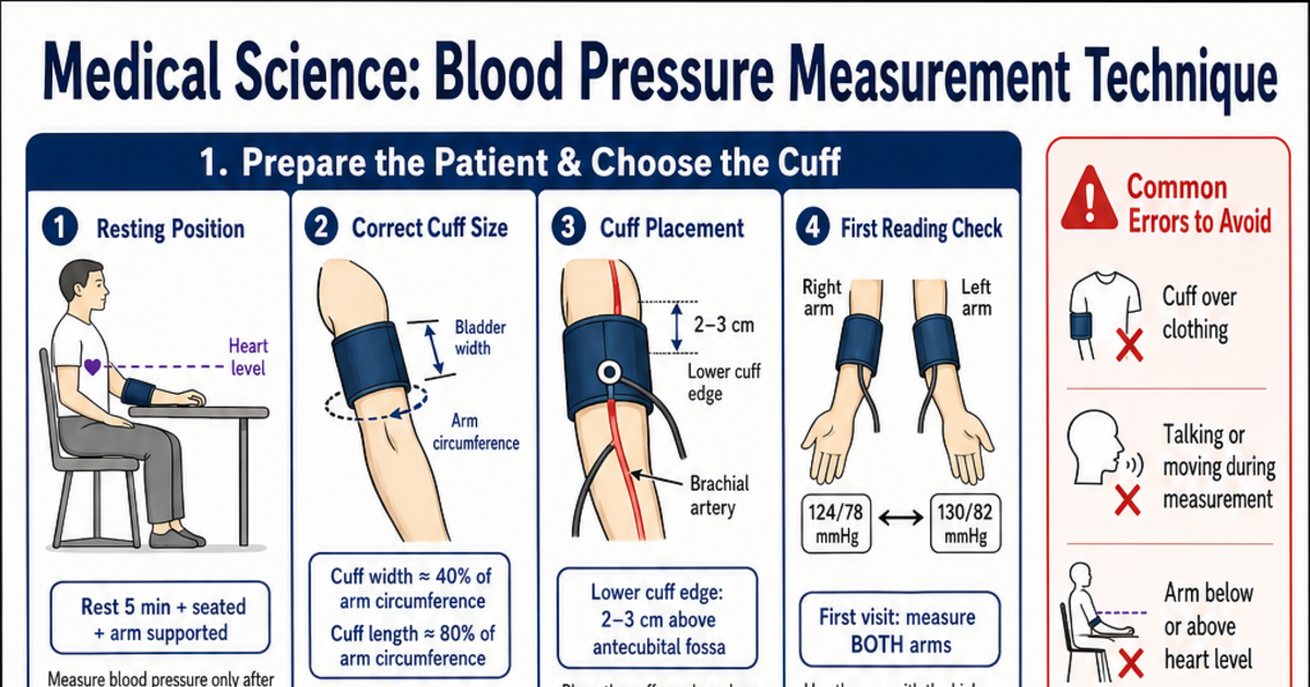 Blood Pressure Measurement Technique Cheat Sheet | LivePhysics™
