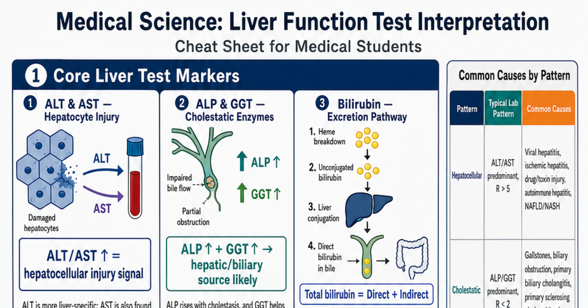 Liver Function Test Interpretation Cheat Sheet | LivePhysics™