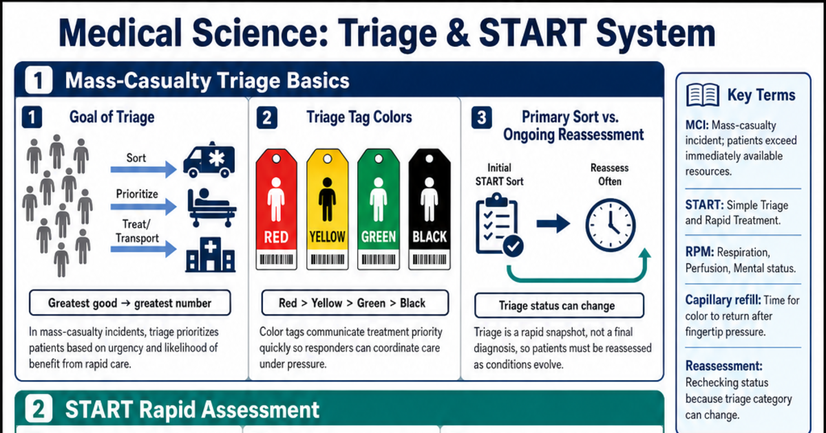 Triage & START System Cheat Sheet | LivePhysics™