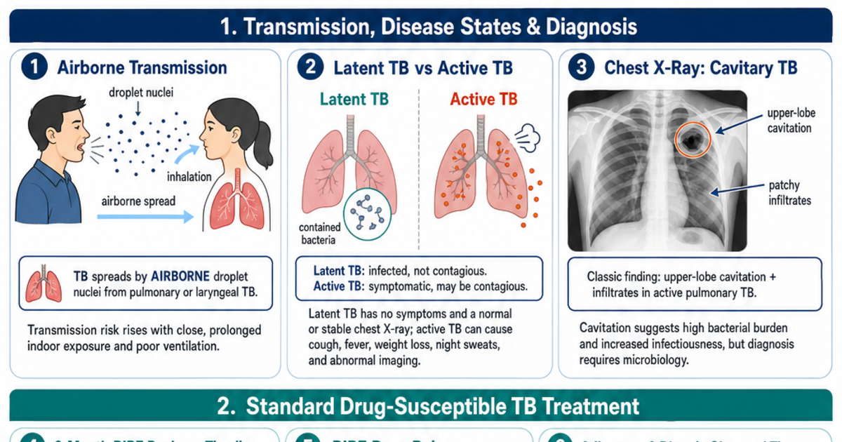 Tuberculosis & TB Treatment Reference Cheat Sheet | LivePhysics™