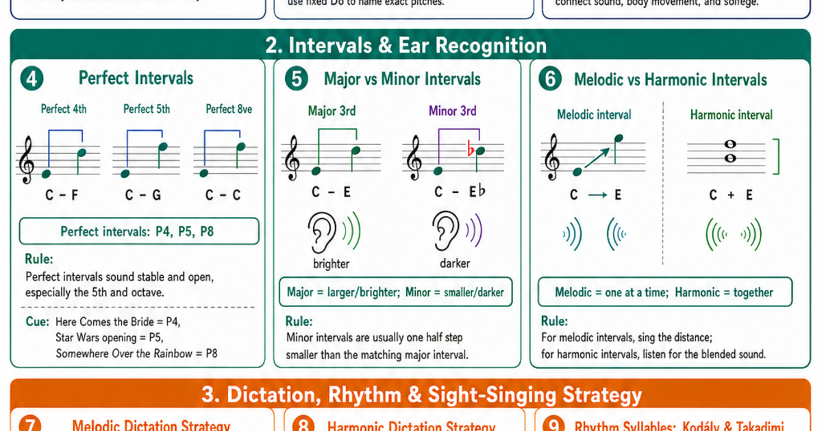 Ear Training & Sight Singing Cheat Sheet | LivePhysics™