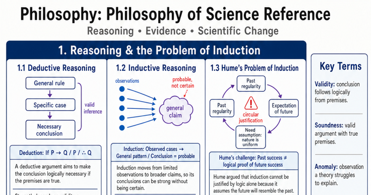 Philosophy of Science Reference Cheat Sheet | LivePhysics™